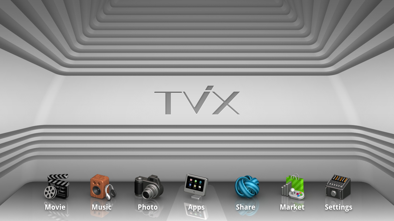 TViX Xroid Series (Android OS Smart Media Player) GUI Design.